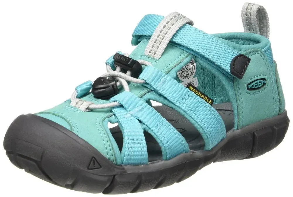 KEEN TODDLER'S SEACAMP 2 CNX CLOSED TOE SANDAL, BALTIC/CARIBBEAN SEA, 4 T  US